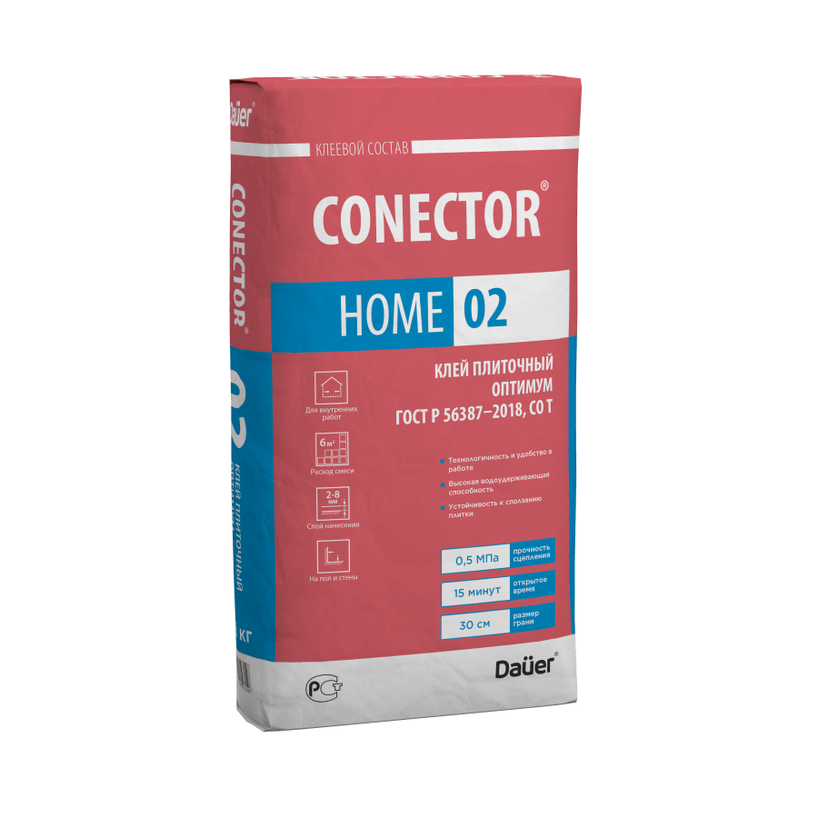CONECTOR® HOME 02 Клей Оптимум C0 Т, ГОСТ Р 56387–2018